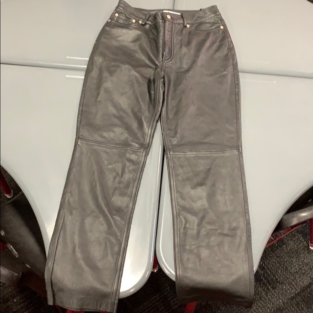 Tommy Hilfiger black leather pants size 8